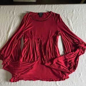 Ashro Ruby Red Flowy Blouse size small